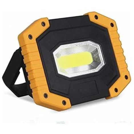 Projecteur LED rechargeable 30 W 2000 lm, 3 modes, lanterne portable USB pour chantier, camping, garage, atelier (1 unité) (1/5)