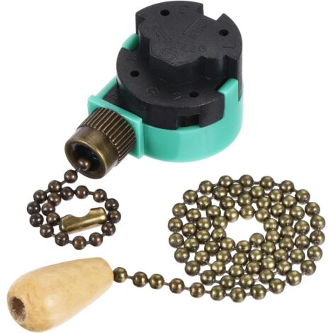 Poignée Chaîne Interrupteur 3 Vitesses 4 Fil Remplacement ZE-268S6 avec Rallonge Chaîne pour Plafond Ventilateur Lampe Lumière Vert Bronzé Ensemble de 2 (1/5)