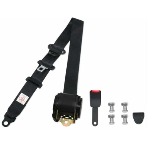 Ceinture De Sécurité Universelle Rétractable À 3 Points 1 Pièces Pour Voitures De Bus, Noir Et 1 Pièces (1/5)