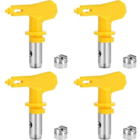4 embouts de pulvérisateur sans air, Topretty embout réversible en acier tungstène pour pistolet à peinture haute pression pour murs (Type 215 311 317 517) (1/5)