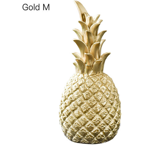 Accessoires pour la maison - Statue d'ananas en résine - Décoration de bureau réaliste en forme d'ananas (doré) (1/5)