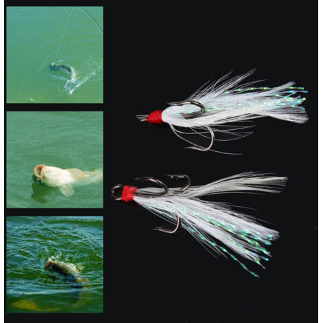 Lot De 50 Hameçons Triple Acier Fort – Tailles 2# à 10# – Pêche Eau Douce Et Mer