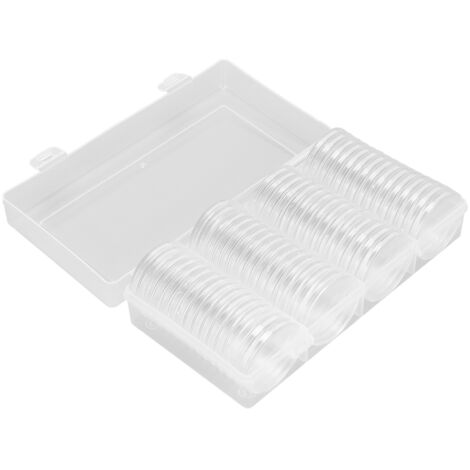 Boîte de rangement transparente pour pièces de monnaie, 60 capsules de 41 mm, boîte de rangement pour collectionneurs de pièces (1/5)