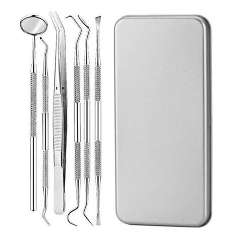 Détartreur, kit de soins dentaires, nettoyage des dents, détartreur pour chien, sonde dentaire, miroir buccal et détartreur en acier inoxydable (1/5)