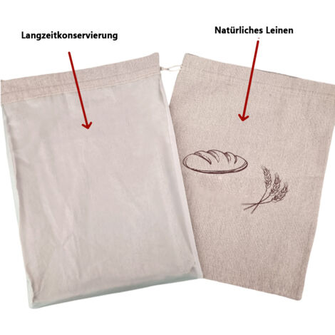 Lot De 2 Sacs à Pain, 30 × 38 Cm, Sac En Lin Réutilisable
