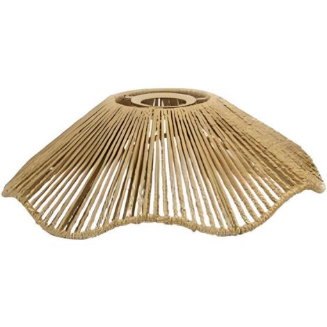 Lustre rétro en forme de chapeau de paille - Suspension en papier style wabi-sabi pour salon, chambre, restaurant, chambre d'hôtes et bar