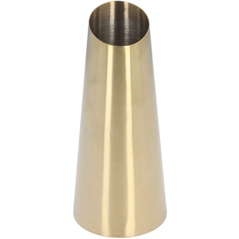 Vase doré en acier inoxydable 304, forme conique, ouverture étroite, style moderne et épuré, idéal pour la maison, le bureau ou une chambre d'étudiant.