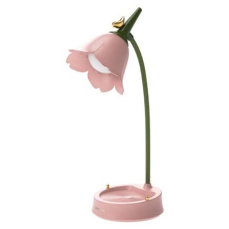 Lampe de bureau flexible à col de cygne, lampe de bureau en forme de fleur, lampe d'éclairage pour chambre d'étudiant, lampe tactile de lecture, lampe de protection des yeux - Lot de 1