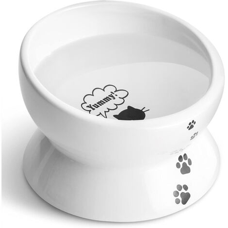 Gamelle surélevée anti-stress pour chat, avec système anti-refoulement, compatible lave-vaisselle et micro-ondes (1/5)