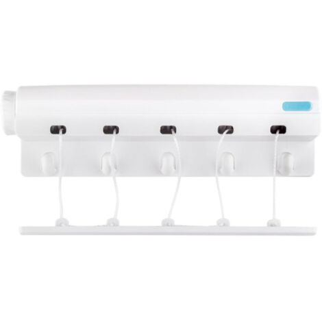 Étendoir à linge automatique rétractable de 3,75 m (12,30 pi), cinq fils, robuste, pour intérieur et extérieur. (1/5)
