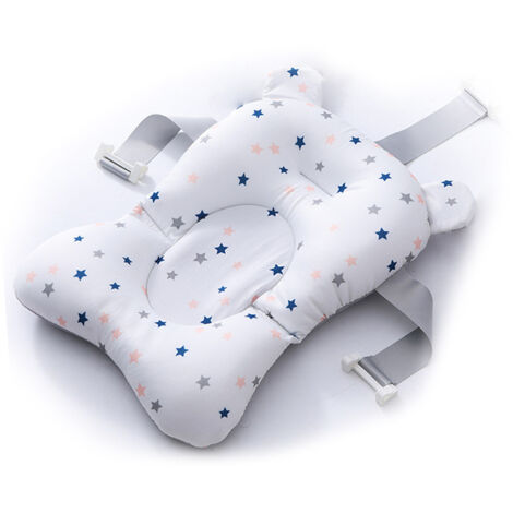 Coussin de bain en maille pour siège de bain bébé - Coussin de bain doux adapté aux baignoires avec loquet réglable (baignoire non incluse). (1/5)