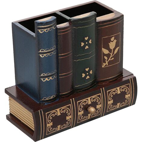 Organisateur de Bureau en Bois avec Tiroir et Porte-Crayons Décoratif (1/5)