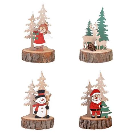 Décoration de table en bois pour sapin de Noël, Père Noël, Ange des neiges, Décorations pour la maison, Décorations de salon (1/5)