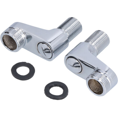 Adaptateur de robinet mitigeur de douche G1/2 vers G3/4 avec bras pivotant, accessoire fixe pour tuyau d'eau chaude et froide dans la salle de bain. (1/5)