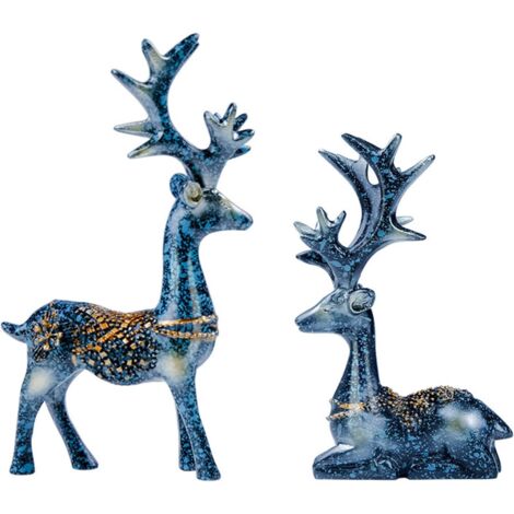Sculpture de cerf moderne en résine, ornement de Noël, statue de cerf en résine, cadeau d'anniversaire ou de mariage, décoration de bureau, de voiture ou de table (1/5)
