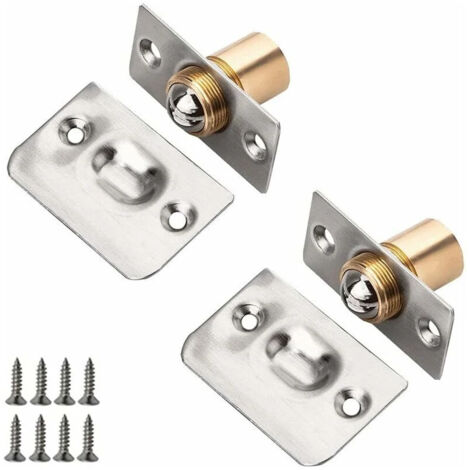 Loqueteau à Bille,2 PiècesAcier Inoxydable Fermoir Loquet Bille pour Porte Loquet Bille réglable Roller Ball Meubles Loquet de Porte avec Vis pour la Maison - Universels et Durables (1/5)
