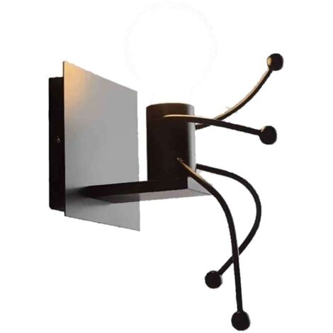 Applique murale, E27 Appliques murales créatives Petit homme de fer Lampe Applique Murale Moderne, Sans ampoule (1/5)