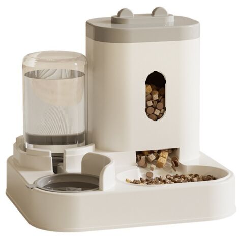 Distributeur automatique 2 en 1 de nourriture et d'eau pour chats, gamelle grande capacité pour petits animaux de compagnie (1/5)