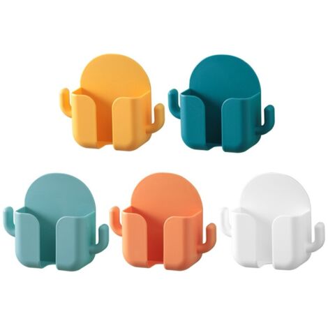 Boîte de rangement murale neuve en caoutchouc durable, multifonctionnelle et auto-adhésive, pour télécommande de téléphone - Lot de 5 (1/5)
