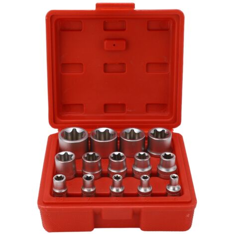 Kit d'Outils de Réparation - EINNENFFER - 14 Douilles E (E4 à E24) avec Entraînements 1/4", 3/8" et 1/2" (1/5)