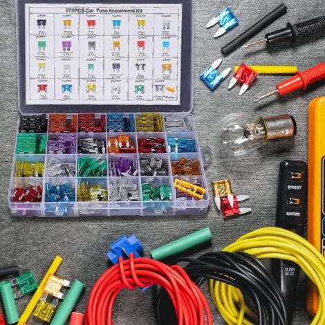 Kit 250 Fusibles Auto Assortis TONZACK – Standard, Mini, JCASE – 5A à 60A – Extracteur Inclus – Protection Électrique