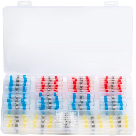 Raccords de connexion, jeu de 210 raccords à pression avec vis de serrage thermique, connecteurs de câble étanches 10-26 AWG, 4 types de raccords à pression étanches pour véhicules, navires et bateaux (1/5)