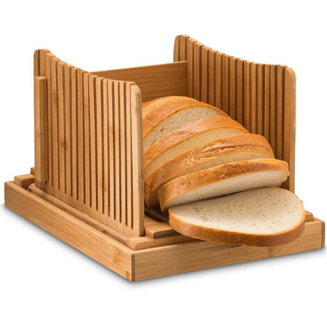 Trancheuse à Pain en Bambou avec Planche à Découper - EINNENFFER - Pliable et Réglable pour Pains et Gâteaux Faits Maison (1/5)