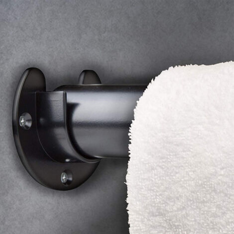 Support Pour Tringle à Rideaux, Pose Plafond Double, Noir Mat, Diamètre 20 à 28, Lot De 2 - Maison