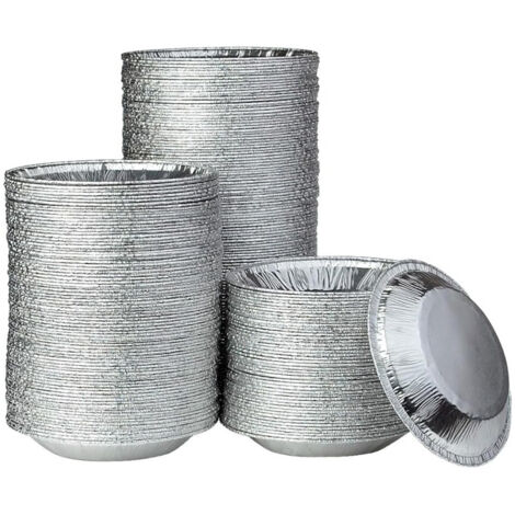 50 assiettes rondes jetables en aluminium de 20 cm (8 pouces) pour friteuses à air chaud, cuisson, conservation et rôtissage. (1/5)