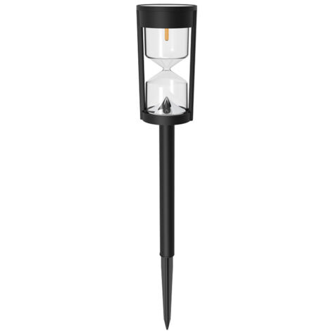 Lampes solaires de jardin étanches, à allumage/extinction automatique, avec éclairage moderne en forme de sablier pour pelouse, cour, terrasse et allée (jaune ambré) (1/5)