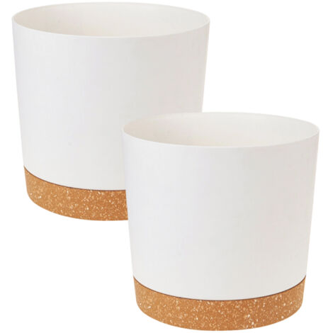 Ensemble de 2 Pots de Fleurs de 25 cm - EINNENFFER - Jardinières Modernes avec Trous de Drainage et Bac Amovible (1/5)