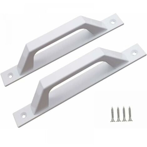 2 pièces - Poignée de porte de grange facile à installer - Avec base 1624B (blanche) (1/5)