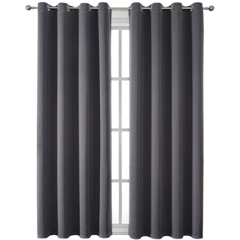 Rideaux Occultants Charbon - EINNENFFER - Panneaux Isolants Thermiques 100" x 84", Idéaux pour Portes Coulissantes et Séparation de Pièce (1/5)