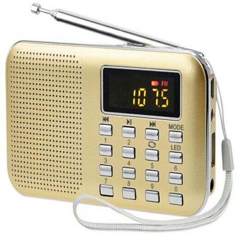 Mini enceinte portable ultra-fine avec carte SIM - EINNENFFER - Doré + L218, son clair, autonomie longue durée, design pratique et lampe torche LED intégrée pour une écoute en toutes circonstances (1/5)