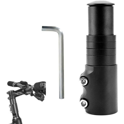Rehausse Potence de Guidon, Rehausse Potence VTT, Extenseur Potences Vélo, Bicyclette Étendre Riser Adaptateur, Convient aux VTT et Vélos de Route, avec Clé Hexagonale, Noir (1/5)