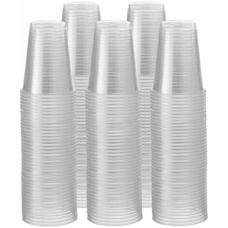 Lot de 100 gobelets jetables transparents en plastique épais de 20 cl (7 oz), neufs.