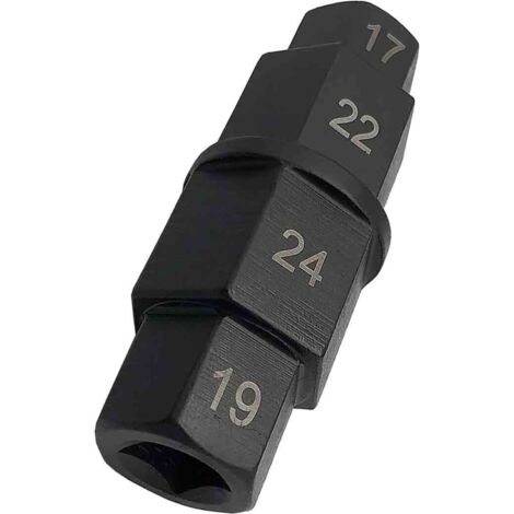 Outil d'essieu hexagonal pour moto, clé de retrait de broche de roue avant dédiée 17 19 22 24mm noir (1/5)