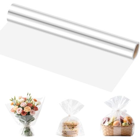 Rouleau de cellophane transparent anti-poussière - EINNENFFER - 40 cm x 30 m, résistant et facile à utiliser pour tous vos emballages cadeaux, idéal pour toutes les occasions (1/5)