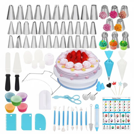 Kit Pâtisserie Complet 305 Pièces JAMATA - Ensemble Professionnel Avec Plateau Tournant Et Douilles