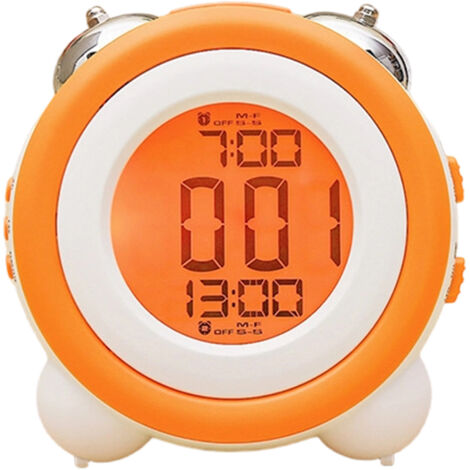 Réveil LED 3D Silencieux avec Double Sonnerie - EINNENFFER - Horloge Électronique Lumineuse, Idéal pour Étudiants, Fonction Pratique et Design Moderne pour Votre Chambre (1/5)