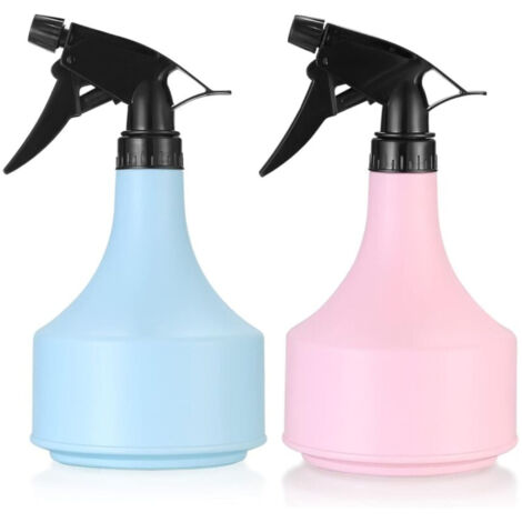 Pièces Pulverisateur Vide, 500ML Vaporisateur Bouteilles Plastique, Flacon Spray Vide, Brumisateurs Eau Rechargeable à Pompe, Pulvérisateur pour Plantes, Jardin, Cuisine, Interieur - Rose+Bleu (1/5)