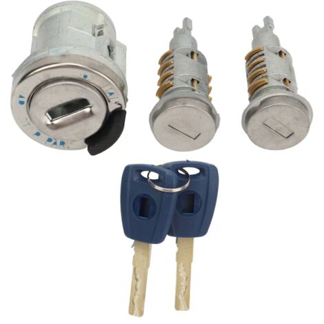 Ensemble de cylindres de serrure de voiture, en métal, comprenant 1 cylindre de contact, 2 clés et 2 cylindres de porte, universel. (1/5)
