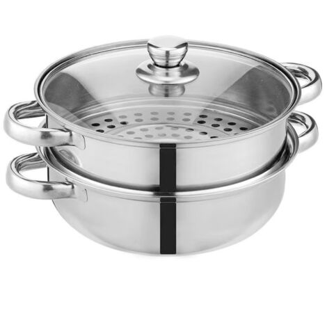Cuit-vapeur inox 28 cm avec poignées – EINNENFFER – Revêtement antiadhésif, couvercle inclus, idéal légumes et fruits de mer (1/5)