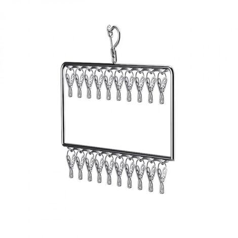 Crochet Multifonction en Acier Inoxydable pour Chapeau/Casquette - EINNENFFER - 45 x 42 x 1 cm, Argent, Idéal pour Séchage de Petits Vêtements (1/5)