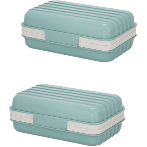 Boîte à Savon Étanche avec Porte-Savon Intégré - EINNENFFER - Portable et Pratique pour Voyages, Camping et Salle de Bain, Couleur Bleu Mat avec Couvercle et Bac de Vidange (1/5)