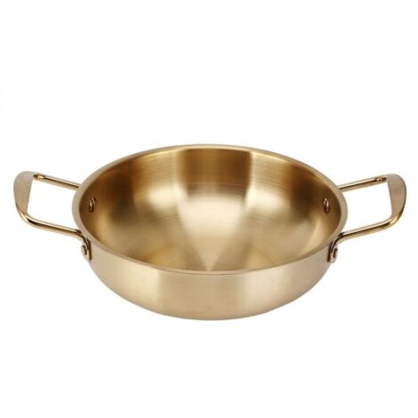 Bol en Acier Inoxydable Doré de 28 cm - EINNENFFER - Parfait pour Nouilles et Soupes, Durable, Poignées Ergonomiques, Design Épuré, Idéal pour Tous Vos Repas Chauds ou Froids (1/5)