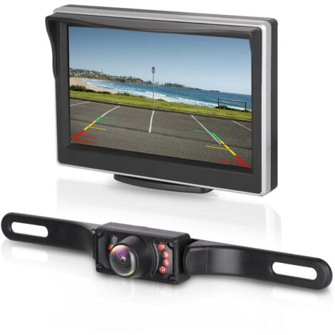 Kit Caméra de Recul Sans Fil Numérique avec Moniteur 5 Pouces - EINNENFFER - Étanche IP68, Vue Arrière/Latérale/Avant, Installation Flexible et Prêt à l'Emploi pour Camping-Car/Voiture