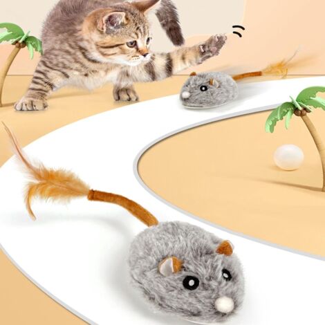 Gmiigu Jouet Chat Interieur, Jouet Chaton interactif électrique Automatique avec 2 Papillons et
