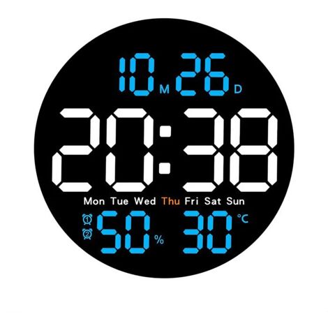 Horloge Murale Numérique 10 Pouces - EINNENFFER - Affichage LED, Température, Humidité et Date - Design Moderne pour Salon ou Bureau (1/5)