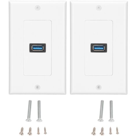 Lot de 2 prises murales USB 3.0 à double port pour charge rapide, idéales pour la maison, le bureau ou l'hôtel